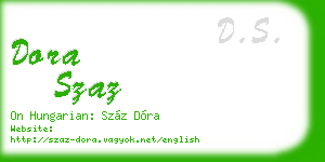 dora szaz business card